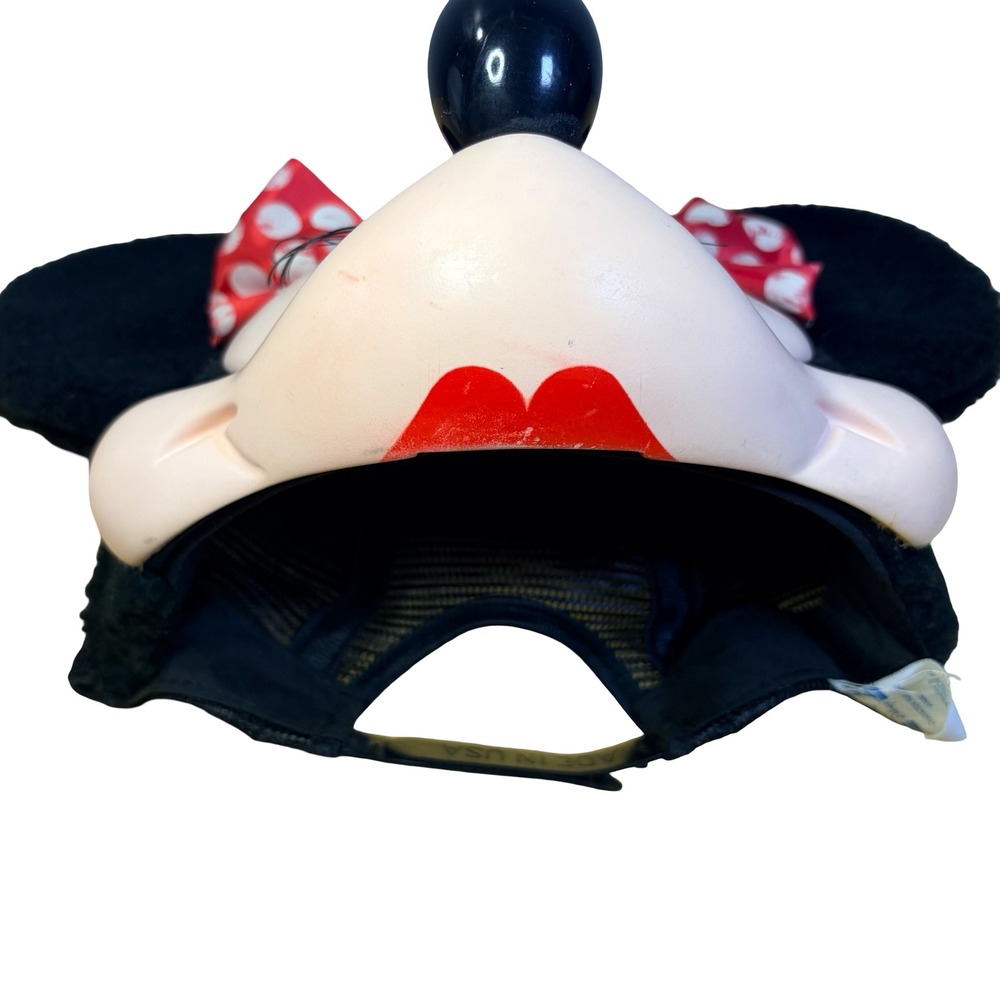 Vtg 1990s Disney‎ Minnie Mouse 3D Face Snapback Hat Mesh Trucker Made in USA Cap - Picture 8 of 12